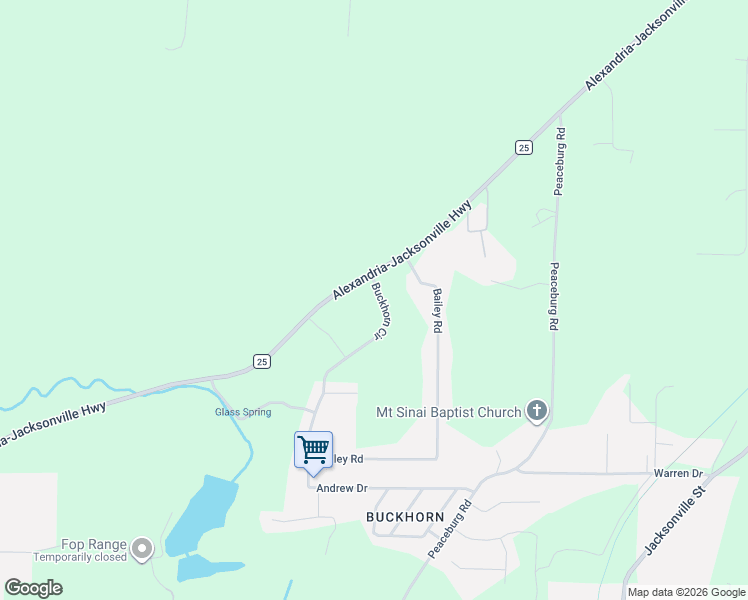 map of restaurants, bars, coffee shops, grocery stores, and more near 4578-4940 Alexandria Jacksonvle Highway in Jacksonville