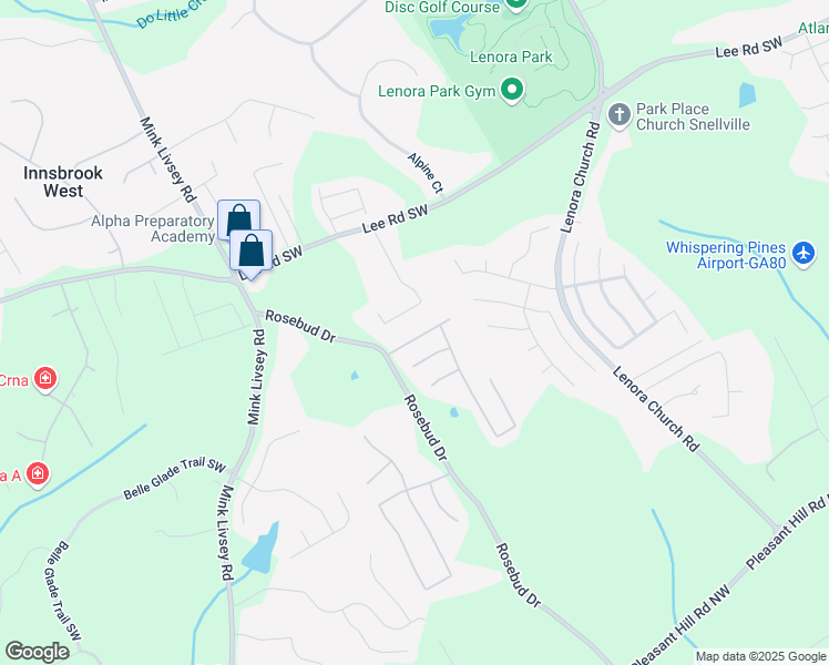 map of restaurants, bars, coffee shops, grocery stores, and more near 3417 Pembrook Farm Way Southwest in Snellville