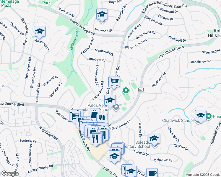 map of restaurants, bars, coffee shops, grocery stores, and more near 26848 Fond Du Lac Road in Rancho Palos Verdes