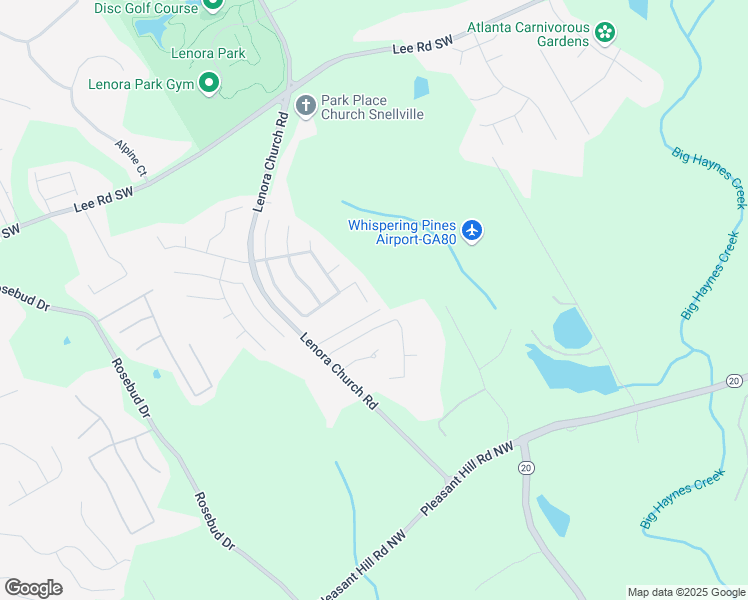 map of restaurants, bars, coffee shops, grocery stores, and more near 4780 Millenium View Court Southwest in Snellville