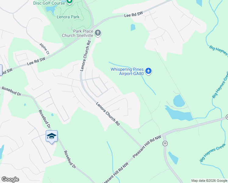 map of restaurants, bars, coffee shops, grocery stores, and more near 4765 Millenium View Court Southwest in Snellville