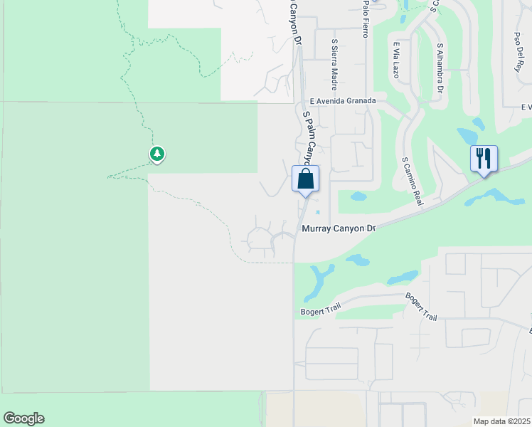 map of restaurants, bars, coffee shops, grocery stores, and more near 2857 Greco Court in Palm Springs