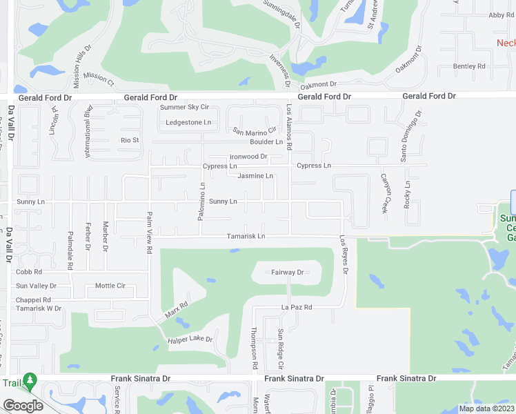 map of restaurants, bars, coffee shops, grocery stores, and more near 70871 Sunny Lane in Rancho Mirage