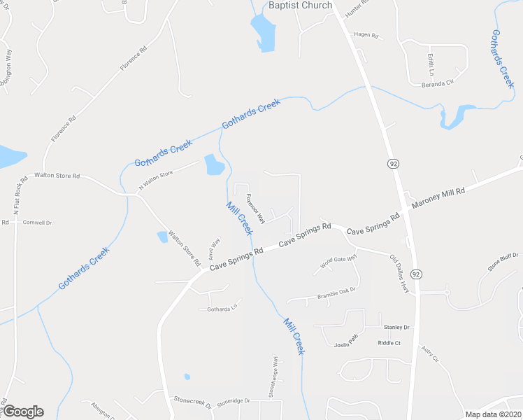 map of restaurants, bars, coffee shops, grocery stores, and more near 6942 Foxmoor Way in Douglasville