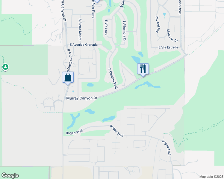 map of restaurants, bars, coffee shops, grocery stores, and more near 816 East Murray Canyon Drive in Palm Springs
