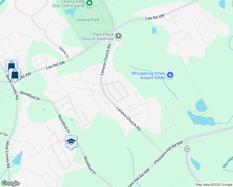 map of restaurants, bars, coffee shops, grocery stores, and more near 4769 Centurian Way View Southwest in Snellville