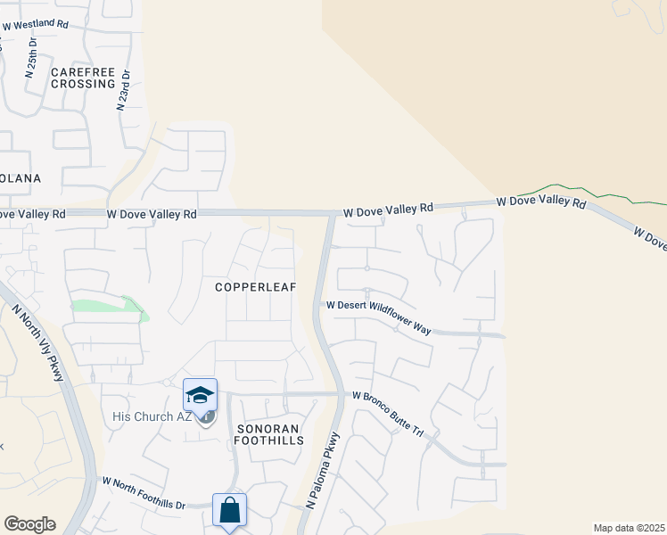 map of restaurants, bars, coffee shops, grocery stores, and more near 32722 North 18th Lane in Phoenix