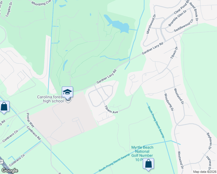 map of restaurants, bars, coffee shops, grocery stores, and more near 4845 Meadowsweet Drive in Myrtle Beach