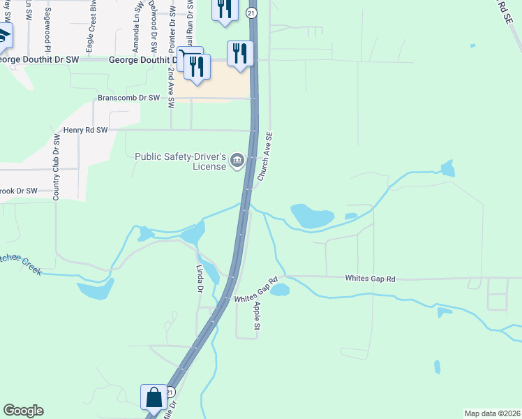map of restaurants, bars, coffee shops, grocery stores, and more near 1820 Pelham Road South in Jacksonville