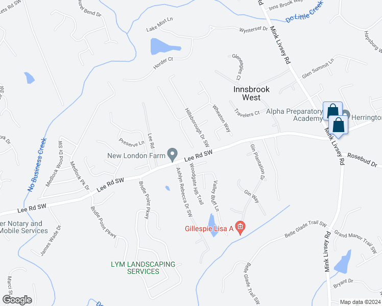 map of restaurants, bars, coffee shops, grocery stores, and more near 4389 Talmadge Trace Southwest in Snellville