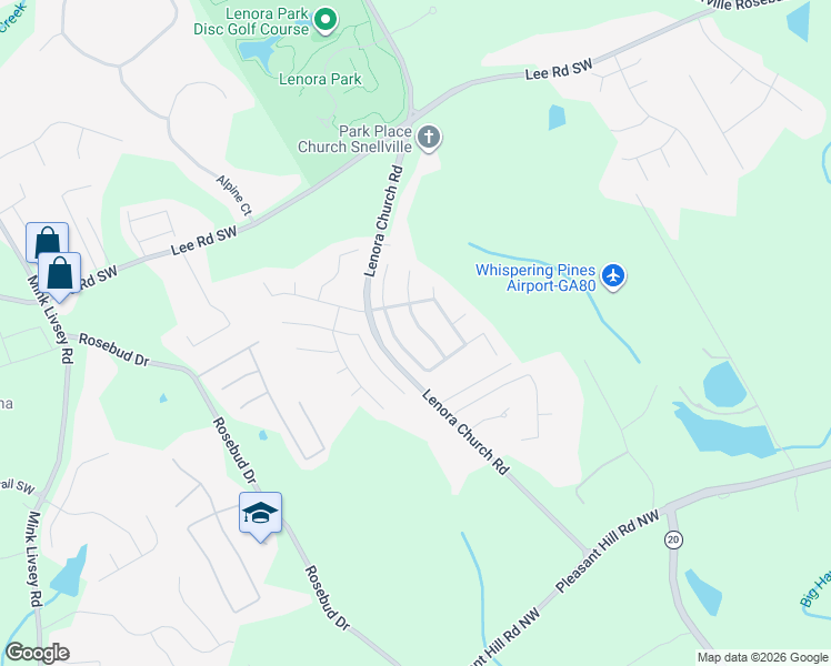 map of restaurants, bars, coffee shops, grocery stores, and more near 4739 Centurian Way View Southwest in Snellville