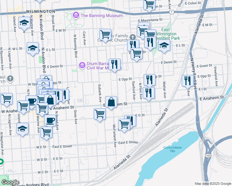 map of restaurants, bars, coffee shops, grocery stores, and more near 834 McFarland Avenue in Los Angeles