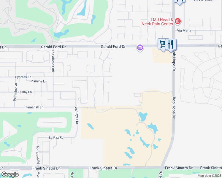 map of restaurants, bars, coffee shops, grocery stores, and more near 15 Judd Terrace in Rancho Mirage