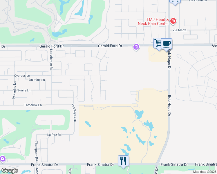 map of restaurants, bars, coffee shops, grocery stores, and more near 15 Judd Terrace in Rancho Mirage