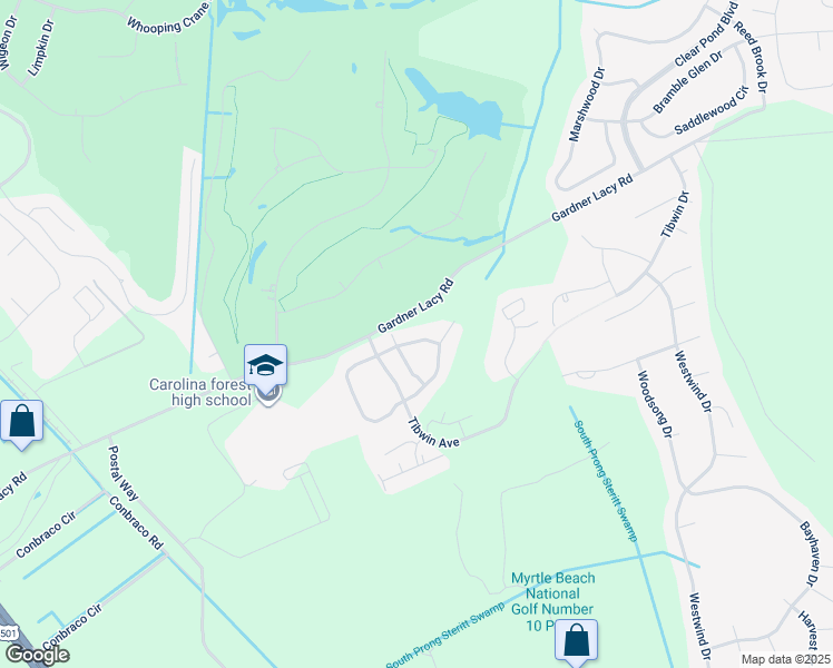 map of restaurants, bars, coffee shops, grocery stores, and more near 4846 Meadowsweet Drive in Myrtle Beach