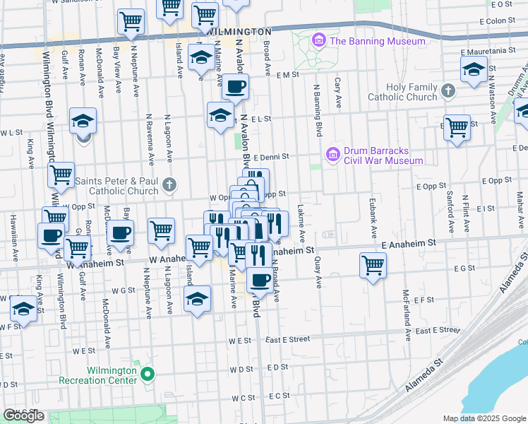 map of restaurants, bars, coffee shops, grocery stores, and more near 920 North Avalon Place in Wilmington