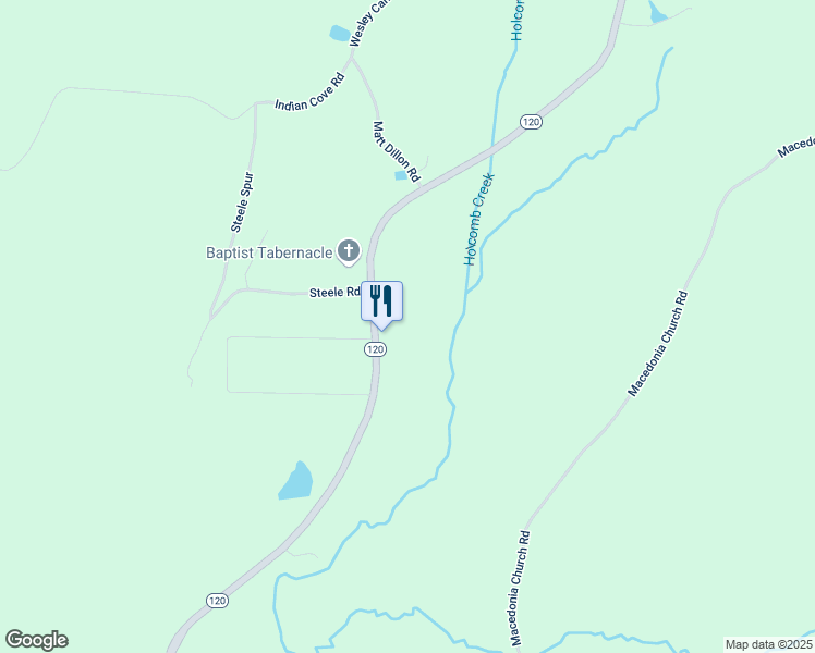 map of restaurants, bars, coffee shops, grocery stores, and more near 3157 Georgia 120 in Tallapoosa