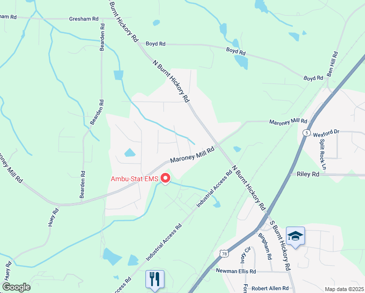 map of restaurants, bars, coffee shops, grocery stores, and more near 880 Westgard Court in Douglasville