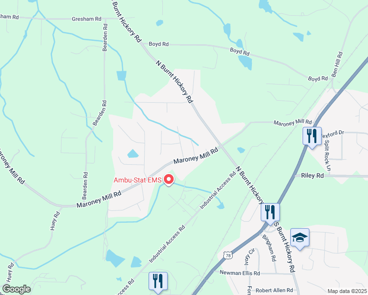 map of restaurants, bars, coffee shops, grocery stores, and more near 880 Westgard Court in Douglasville