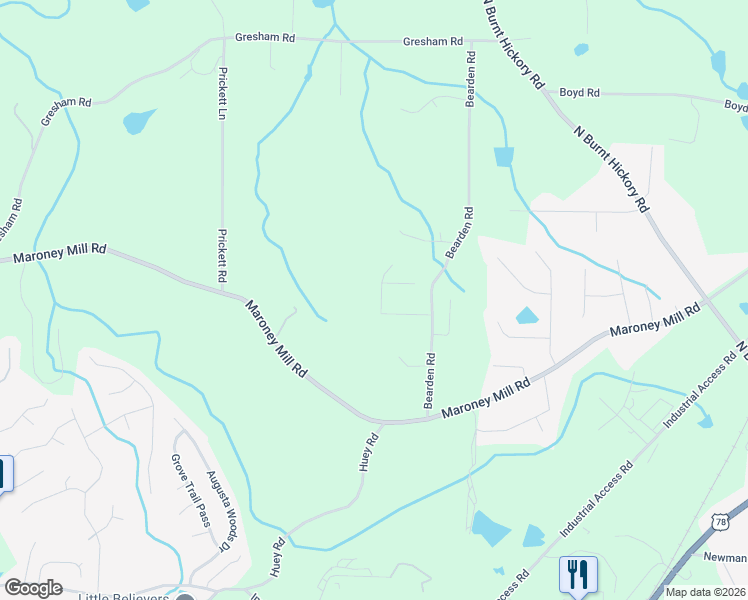 map of restaurants, bars, coffee shops, grocery stores, and more near 4851 Crinklepoint Court in Douglasville