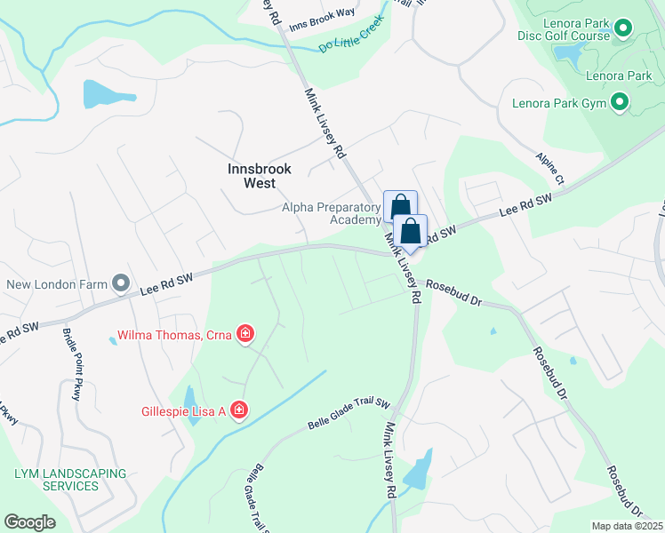 map of restaurants, bars, coffee shops, grocery stores, and more near 4453 Eastbrook Place in Snellville