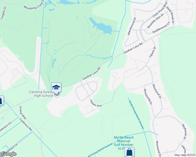 map of restaurants, bars, coffee shops, grocery stores, and more near 169 Ridge Point Drive in Conway