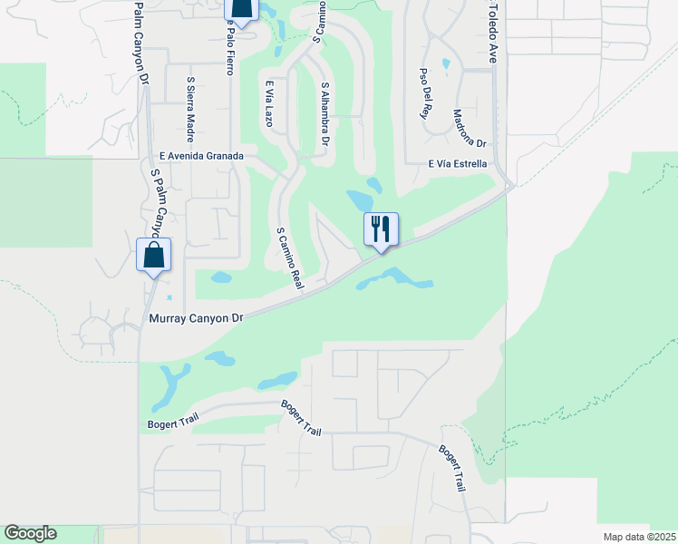 map of restaurants, bars, coffee shops, grocery stores, and more near 962 East Murray Canyon Drive in Palm Springs