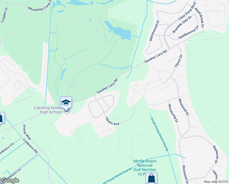 map of restaurants, bars, coffee shops, grocery stores, and more near 169 Ridge Point Drive in Conway