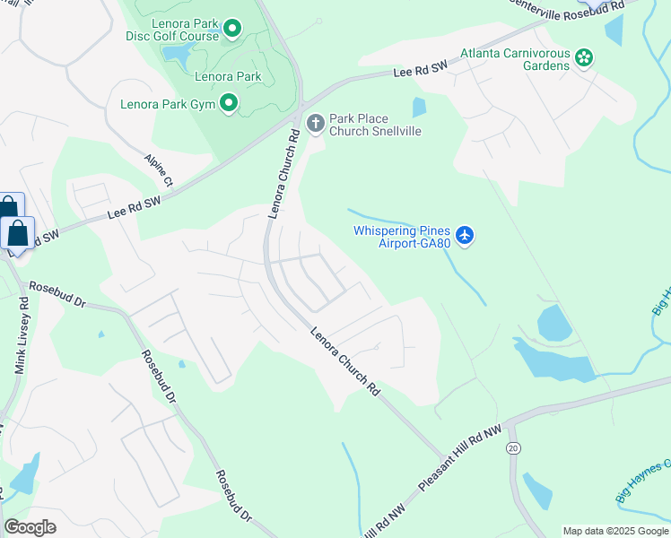 map of restaurants, bars, coffee shops, grocery stores, and more near 4758 Generation Court Southwest in Snellville