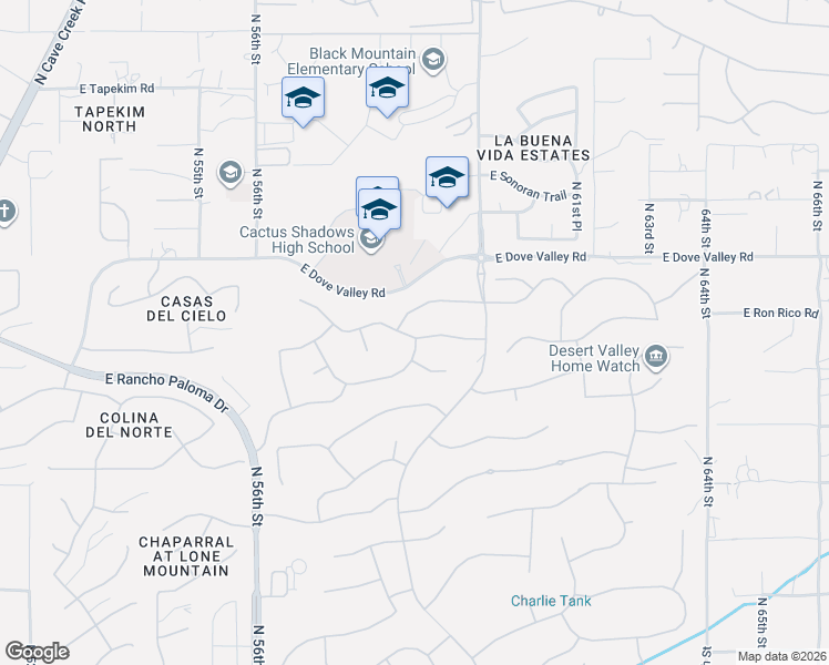 map of restaurants, bars, coffee shops, grocery stores, and more near 5943 East Sienna Bouquet Place in Cave Creek