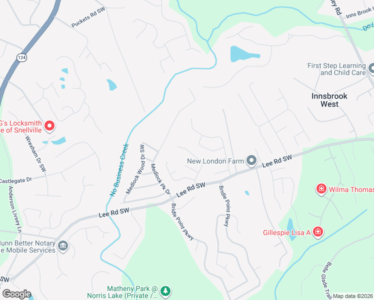 map of restaurants, bars, coffee shops, grocery stores, and more near 3845 Yosemite Park Ln in Snellville
