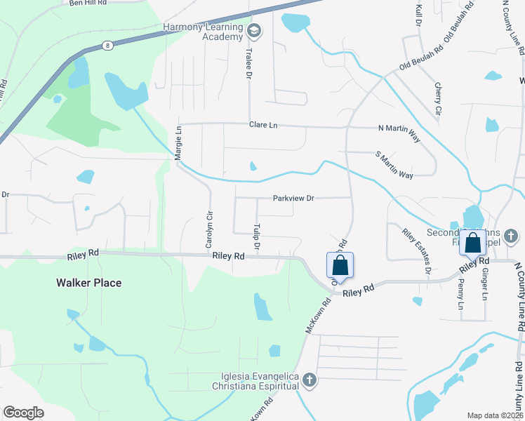 map of restaurants, bars, coffee shops, grocery stores, and more near 4432 Parkview Drive in Lithia Springs