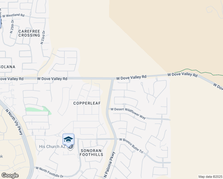 map of restaurants, bars, coffee shops, grocery stores, and more near North Paloma Parkway in Phoenix