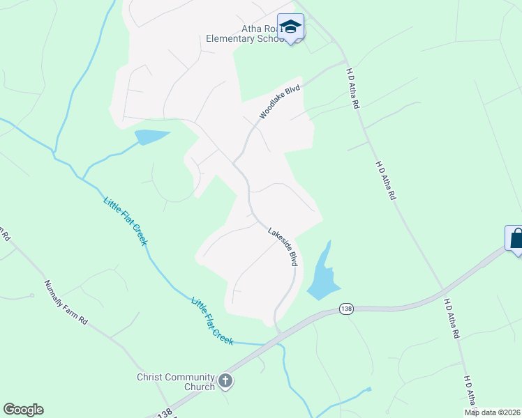 map of restaurants, bars, coffee shops, grocery stores, and more near 4110 Lakeside Boulevard in Monroe