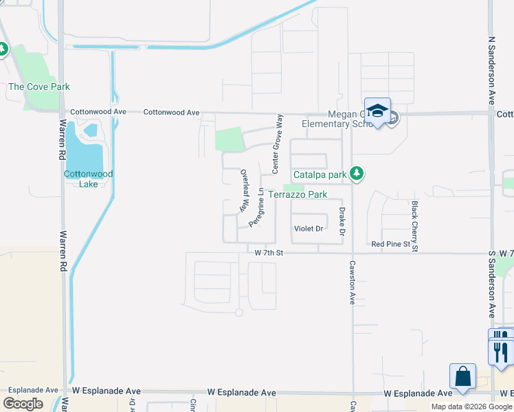 map of restaurants, bars, coffee shops, grocery stores, and more near 518 Peregrine Lane in San Jacinto