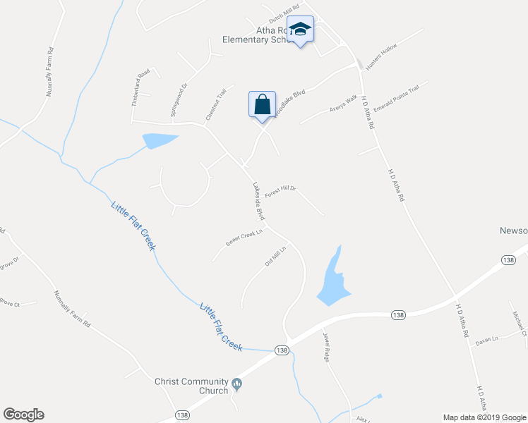 map of restaurants, bars, coffee shops, grocery stores, and more near 4120 Lakeside Boulevard in Monroe