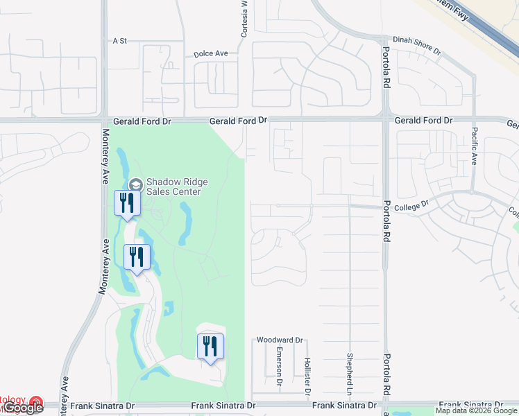 map of restaurants, bars, coffee shops, grocery stores, and more near 73759 Julie Lane in Palm Desert