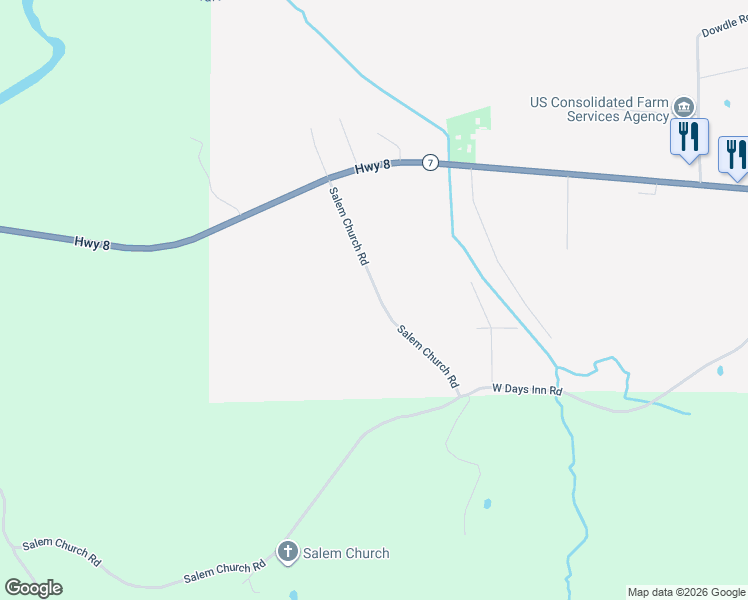 map of restaurants, bars, coffee shops, grocery stores, and more near 321 Salem Church Road in Grenada