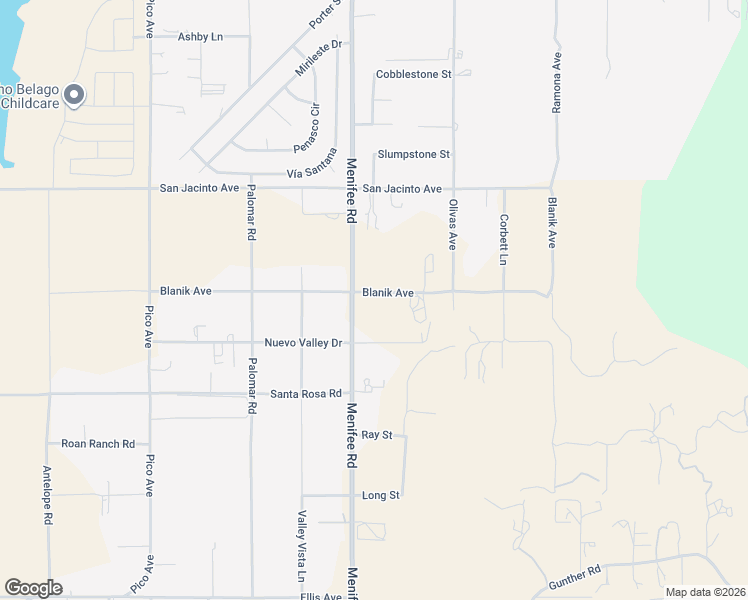 map of restaurants, bars, coffee shops, grocery stores, and more near 23270 Menifee Road in Nuevo