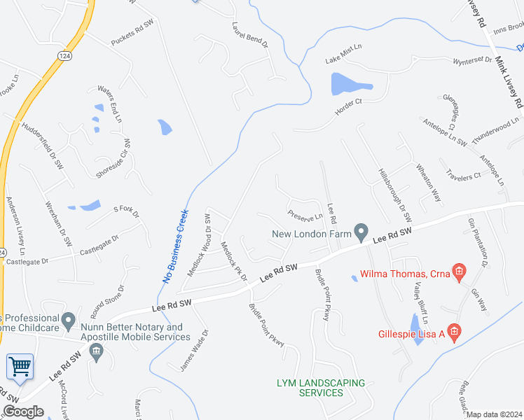 map of restaurants, bars, coffee shops, grocery stores, and more near 3826 Yosemite Park Lane in Snellville