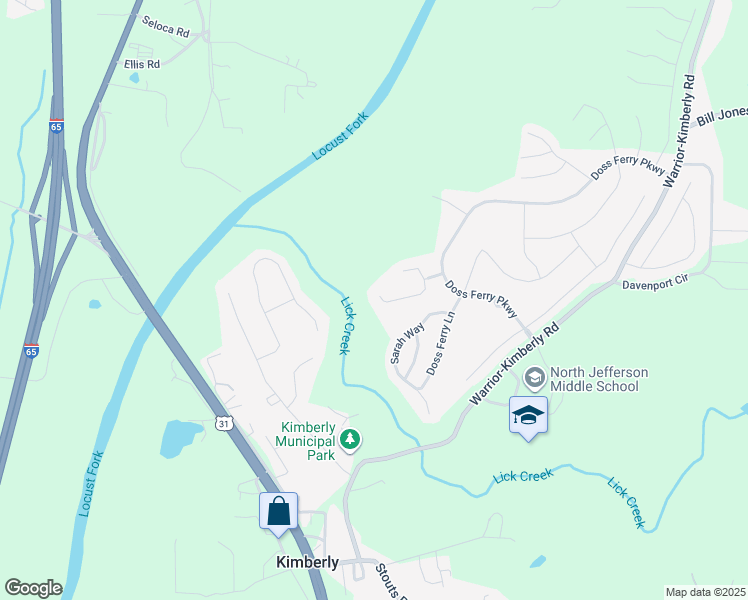 map of restaurants, bars, coffee shops, grocery stores, and more near 317 Reed Way in Kimberly
