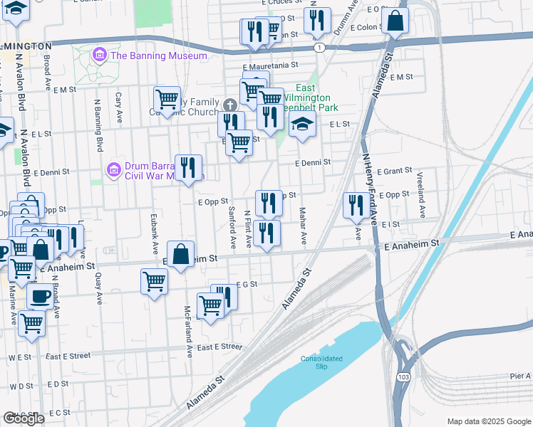 map of restaurants, bars, coffee shops, grocery stores, and more near 929 North Watson Avenue in Los Angeles