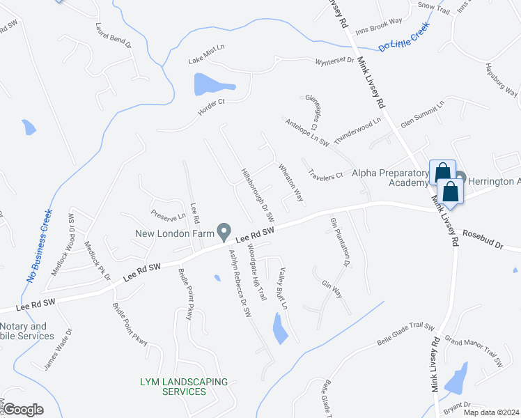 map of restaurants, bars, coffee shops, grocery stores, and more near 4355 Hillsborough Drive Southwest in Snellville