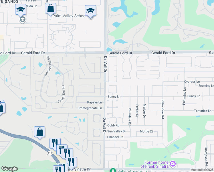 map of restaurants, bars, coffee shops, grocery stores, and more near 24 Vía Elegante in Rancho Mirage