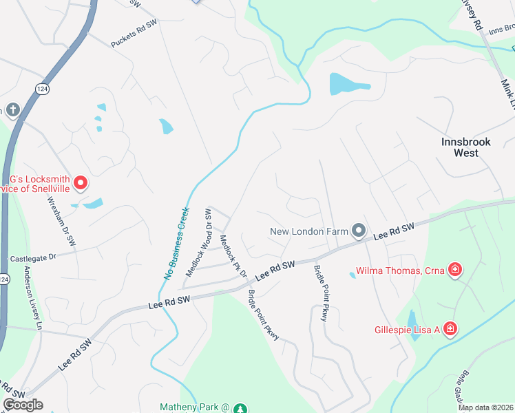 map of restaurants, bars, coffee shops, grocery stores, and more near 3816 Yosemite Park Lane in Snellville