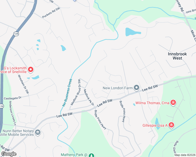 map of restaurants, bars, coffee shops, grocery stores, and more near 3816 Yosemite Park Lane in Snellville