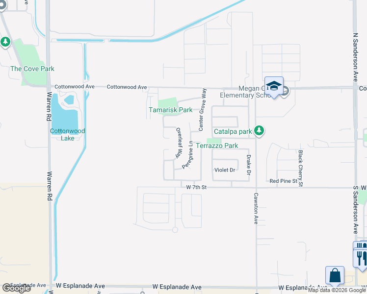 map of restaurants, bars, coffee shops, grocery stores, and more near 477 Overleaf Way in San Jacinto
