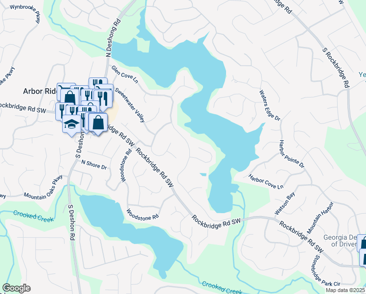 map of restaurants, bars, coffee shops, grocery stores, and more near 7071 Glen Cove Lane in Stone Mountain