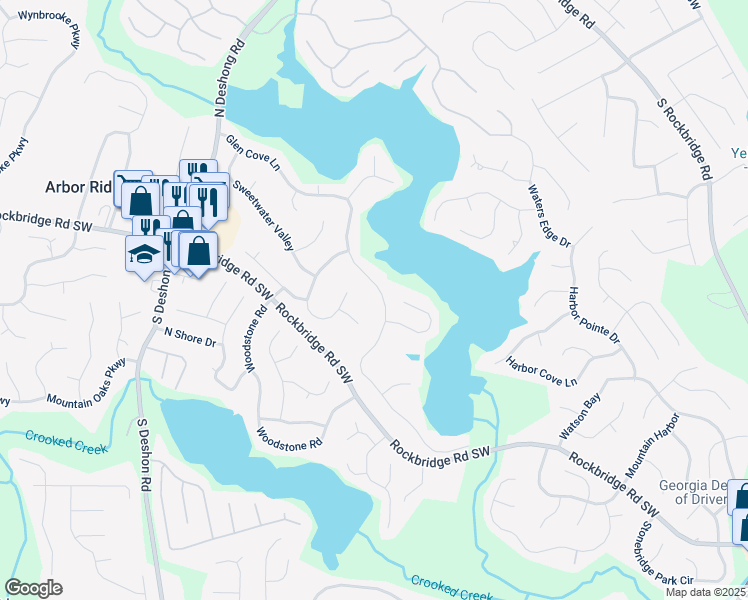 map of restaurants, bars, coffee shops, grocery stores, and more near 7071 Glen Cove Ln in Stone Mountain