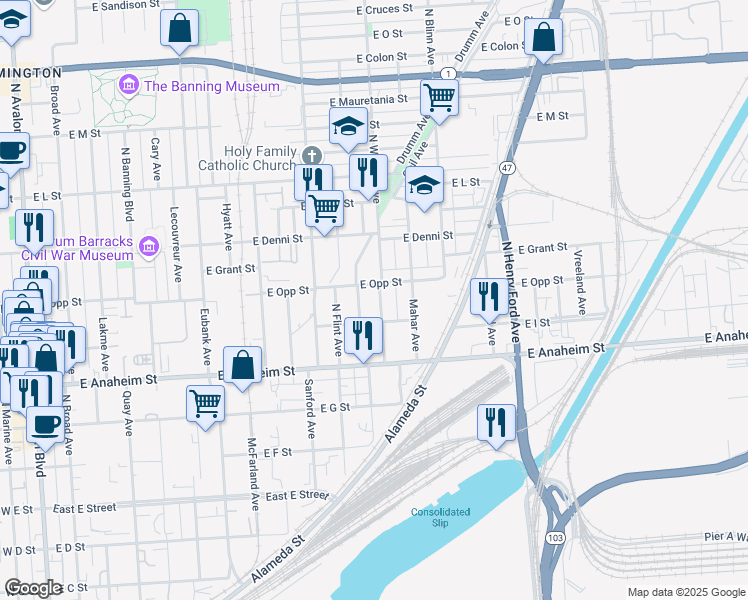 map of restaurants, bars, coffee shops, grocery stores, and more near 929 North Watson Avenue in Los Angeles